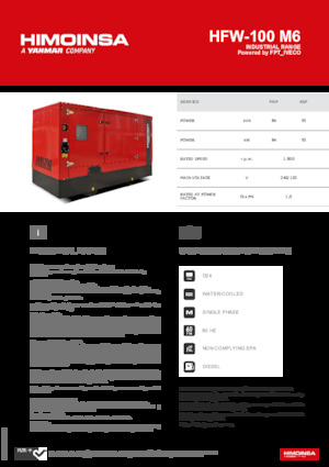 Stromerzeuger, Diesel HIMOINSA HFW-100 M6