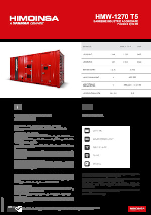Stromerzeuger, Diesel HIMOINSA HMW-1270 T5