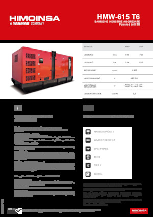 Stromerzeuger, Diesel HIMOINSA HMW-615 T6