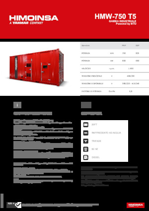 Stromerzeuger, Diesel HIMOINSA HMW-750 T5