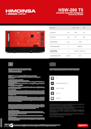Stromerzeuger, Diesel HIMOINSA HSW-280 T5
