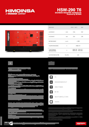 Stromerzeuger, Diesel HIMOINSA HSW-290 T6