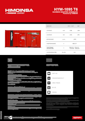 Stromerzeuger, Diesel HIMOINSA HYW-1095 T6