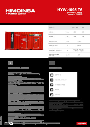 Stromerzeuger, Diesel HIMOINSA HYW-1095 T6