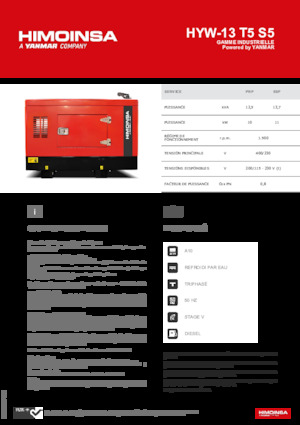 Stromerzeuger, Diesel HIMOINSA HYW-13 T5 S5