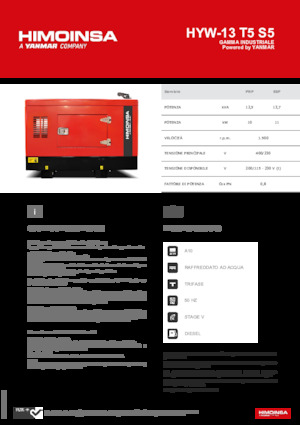 Stromerzeuger, Diesel HIMOINSA HYW-13 T5 S5