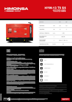 Stromerzeuger, Diesel HIMOINSA HYW-13 T5 S5