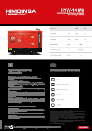 Stromerzeuger, Diesel HIMOINSA HYW-14 M6