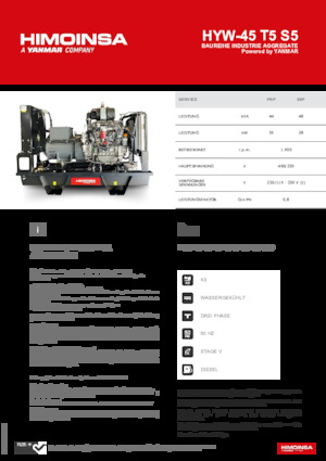Stromerzeuger, Diesel HIMOINSA HYW-45 T5 S5
