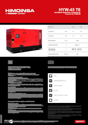 Stromerzeuger, Diesel HIMOINSA HYW-45 T6