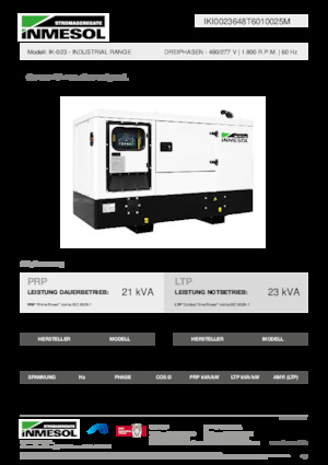 Stromerzeuger, Diesel INMESOL IK-023