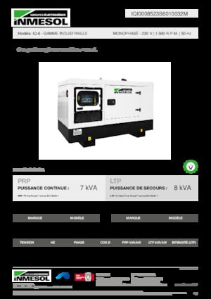 Stromerzeuger, Diesel INMESOL IQ-8