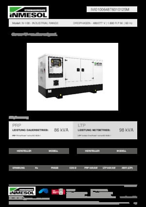 Stromerzeuger, Diesel INMESOL IV-100