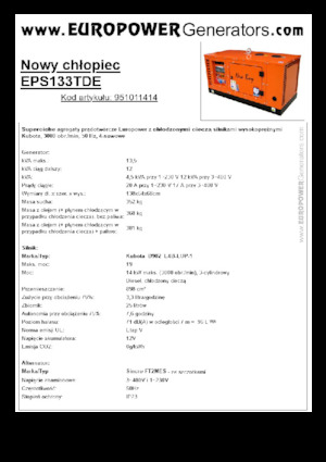 Stromerzeuger, Diesel Europower New Boy EPS133TDE (S)