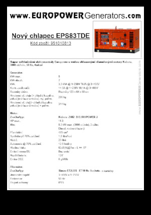 Stromerzeuger, Diesel Europower New Boy EPS83TDE (S)