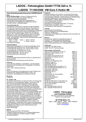 Kommunale Mehrzweckfahrzeuge Diesel Ladog T 1150/2300 T3