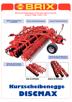 Scheiben- u. Zinkeneggen Brix Discmax H 75 RR Ø 600 & ZS