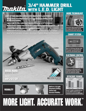 Bohrer und Schraubendreher Makita HP2070F