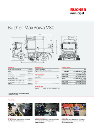 LKW-Kehrmaschinen-Dual Bucher-Schörling MaxPowa V80h