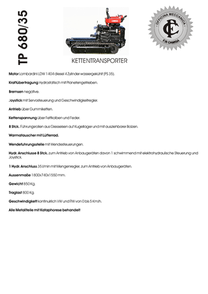 Raupendumper Camisa TP 680/35