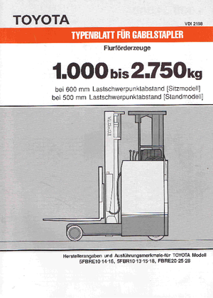 Frontstapler Elektro Toyota 5 FBRE 16-48