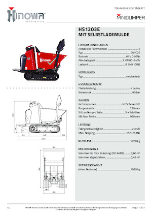 Elektro Raupendumper Hinowa HS1203E