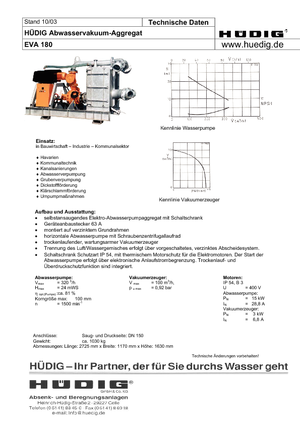 Grundwasser-Absenkanlagen Hüdig Eva 180 *