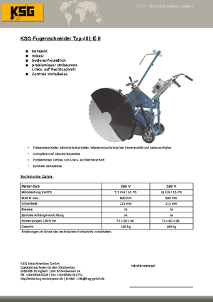 Fugenschneider KSG-Maschinenbau KSG 461 E