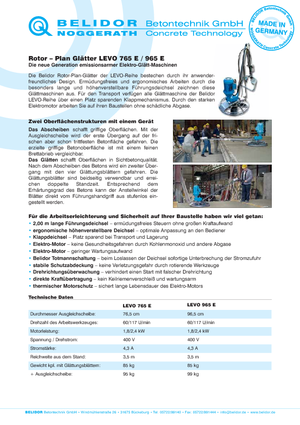 Rotationsglätter, handgeführt Belidor-Noggerath Levo 965 E