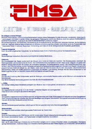 Frontstapler Elektro Fimsa ET 2508