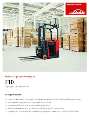 Frontstapler Elektro Linde E10 Container