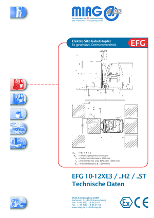 Explosionsgeschützte Frontstapler Elektro Miag EFG 10 XEV 3