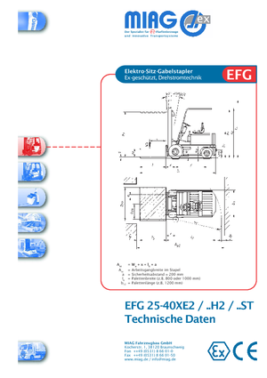 Explosionsgeschützte Frontstapler Elektro Miag EFG 35 XE 2