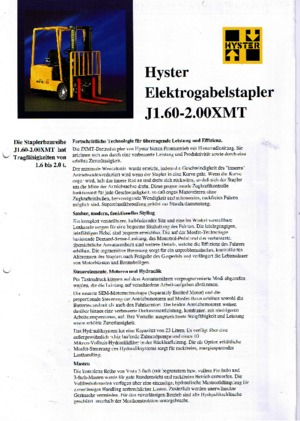 Frontstapler Elektro Hyster J 1.60 XMT