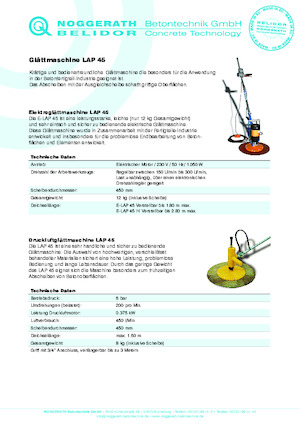 Rotationsglätter, handgeführt Belidor-Noggerath LAP 45