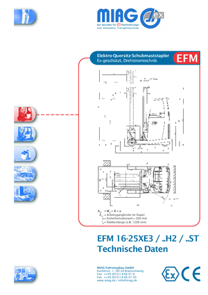 Explosionsgeschützte Schubmaststapler Elektro Miag EFM 16 XE 3