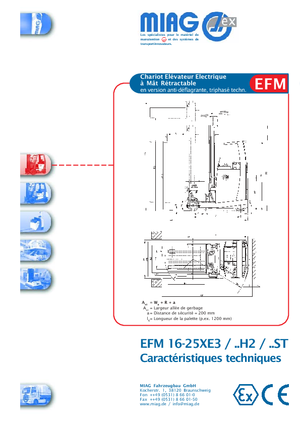Explosionsgeschützte Schubmaststapler Elektro Miag EFM 16 XE 3
