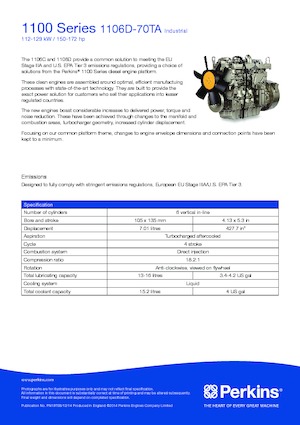 Motoren Perkins 1106D-70TA