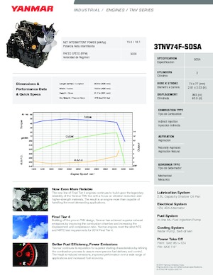 Motoren Yanmar 3TNV74F-SDSA