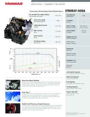 Motoren Yanmar 3TNV80F-SDSA
