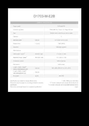 Motoren Kubota D1703-M-E2B