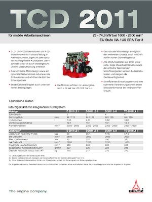 Motoren Deutz TCD 2011 L4 W