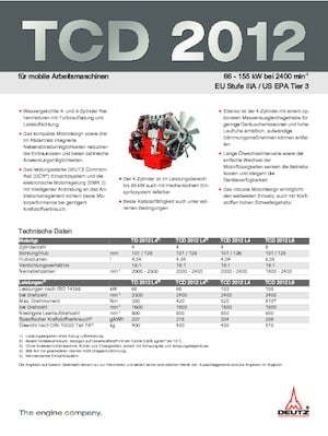 Motoren Deutz TCD 2012 L4