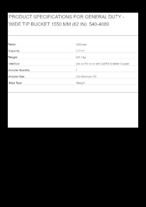 Baggerschaufel Caterpillar 1550 MM