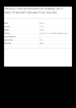 Baggerschaufel Caterpillar 1950 MM