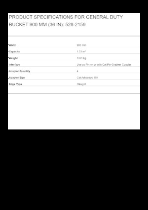 Baggerschaufel Caterpillar 900 MM