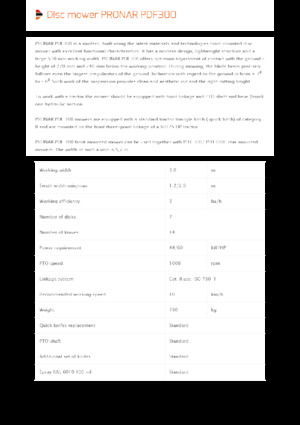 Frontmähwerke Scheiben o. Aufbereiter Pronar PDF 300