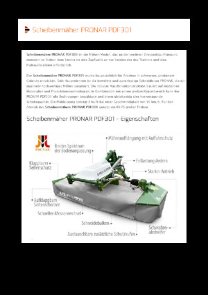 Frontmähwerke Scheiben o. Aufbereiter Pronar PDF 301