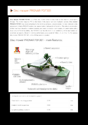 Frontmähwerke Scheiben o. Aufbereiter Pronar PDF 301