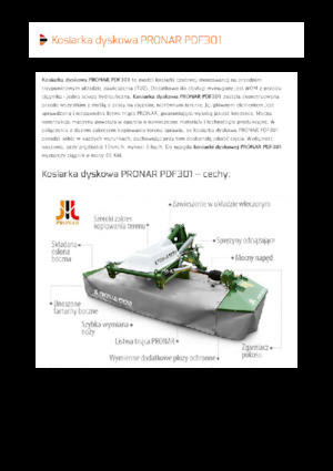 Frontmähwerke Scheiben o. Aufbereiter Pronar PDF 301